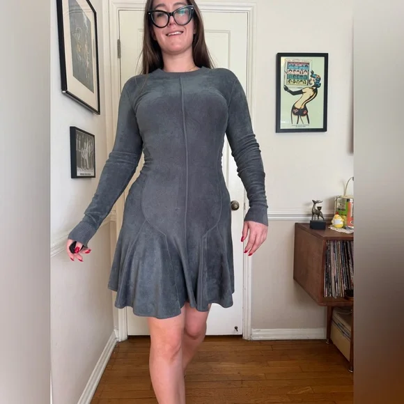 90s Vintage Alaia Grey Bodycon Dress Sz Sm - Picture 2 of 11
